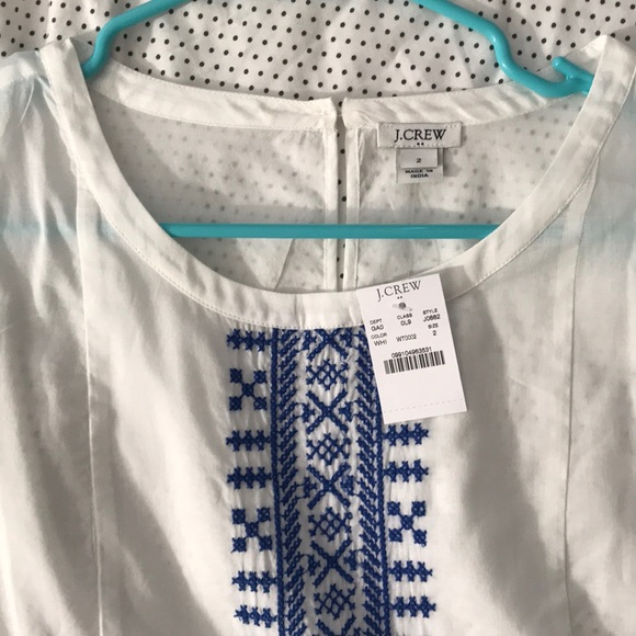 J crew Embroidered sleeve tee, size 2, new w tags - Picture 2 of 2